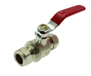 35mm Lever Ball Valve Red