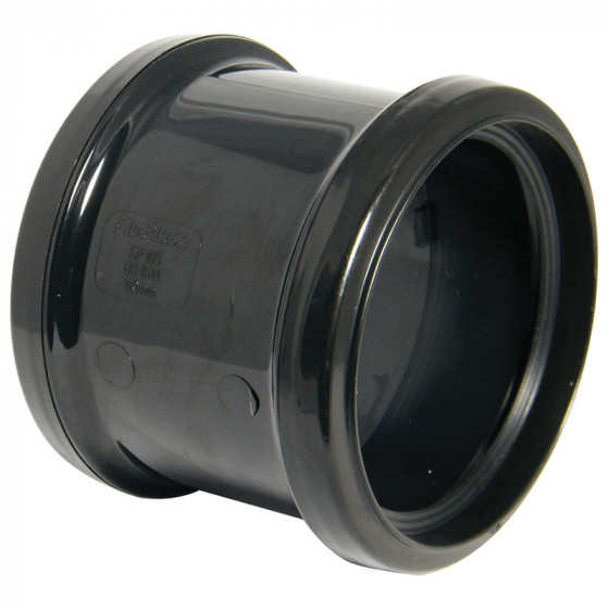 Floplast SP105 110mm Black Coupling - Double Socket