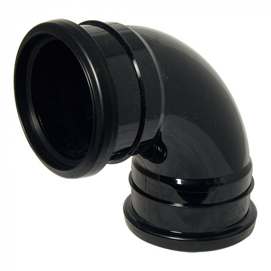 Floplast SP561 110mm Black 92.5 Bend - Double Socket