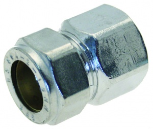 Chrome Compression Female Iron Coupling 15 X 1/2''