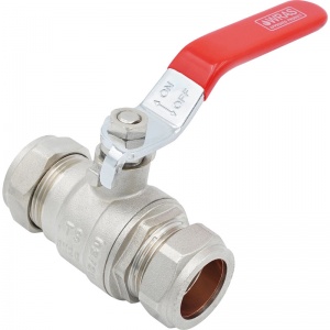 22mm Full Bore Red Lever Iso Valve